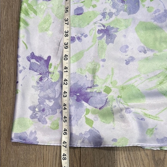 Jones New York Green Purple Y2K Lace Floral Chemise Slip Dress Maxi Size Large - Picture 4 of 7